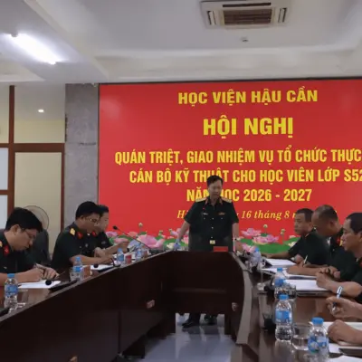 HỌC VIỆN HẬU CẦN TỔ CHỨC HỘI NGHỊ QUÁN TRIỆT, GIAO NHIỆM VỤ THỰC TẬP CÁN BỘ KỸ THUẬT CHO HỌC VIÊN LỚP S529