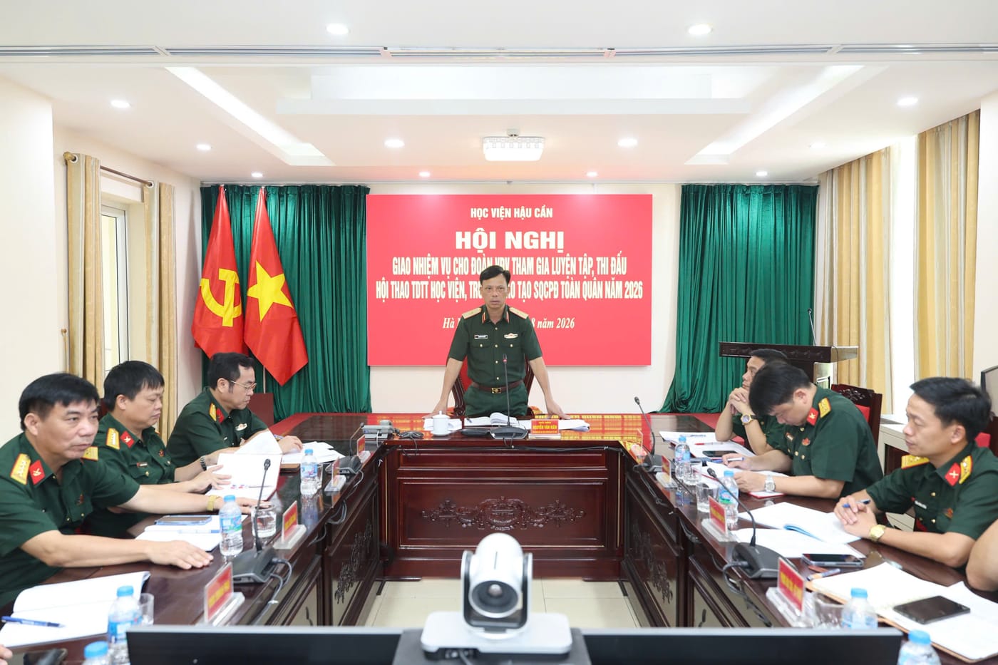 HỌC VIỆN HẬU CẦN TỔ CHỨC HỘI NGHỊ GIAO NHIỆM VỤ CHO ĐOÀN VĐV THAM GIA LUYỆN TẬP VÀ THI ĐẤU HỘI THAO TDTT HỌC VIỆN, TRƯỜNG ĐÀO TẠO SĨ QUAN CẤP PHÂN ĐỘI NĂM 2026