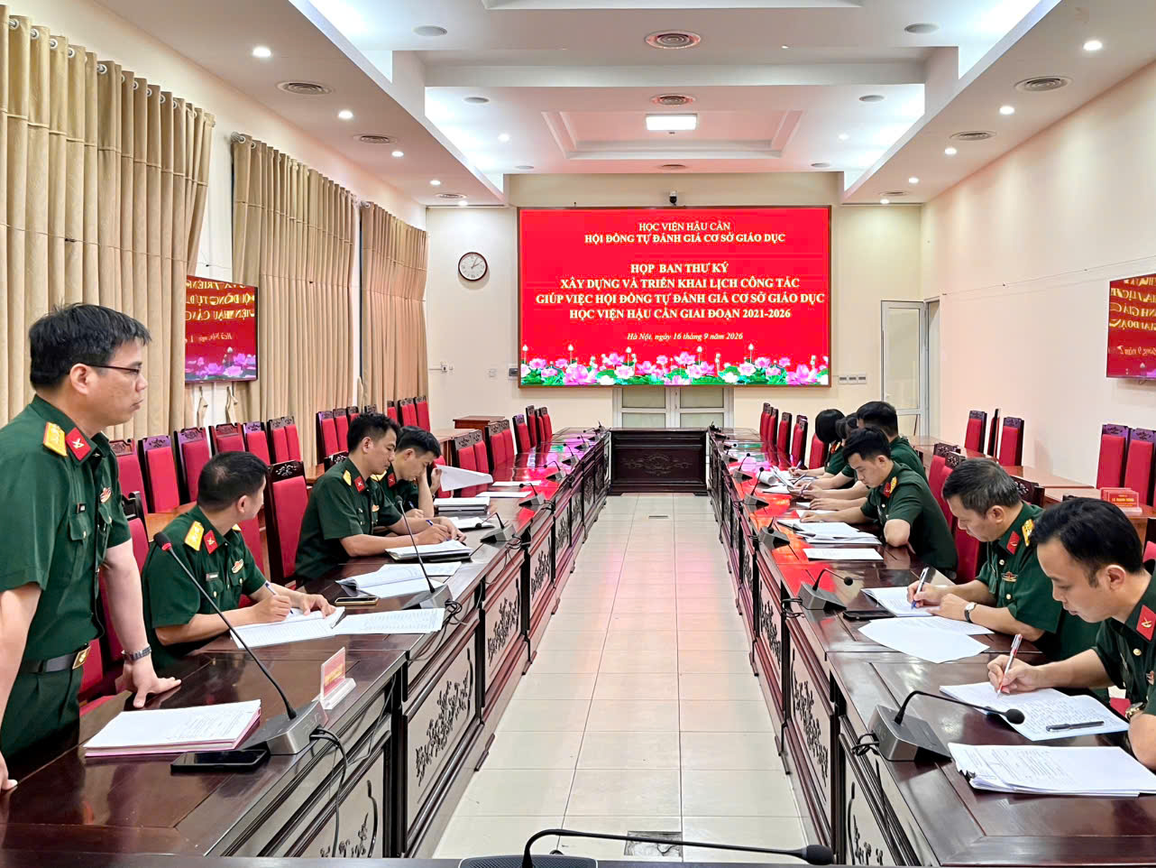HỌP BAN THƯ KÝ HỘI ĐỒNG TỰ ĐÁNH GIÁ CƠ SỞ GIÁO DỤC HỌC VIỆN HẬU CẦN GIAI ĐOẠN 2021 -2026
