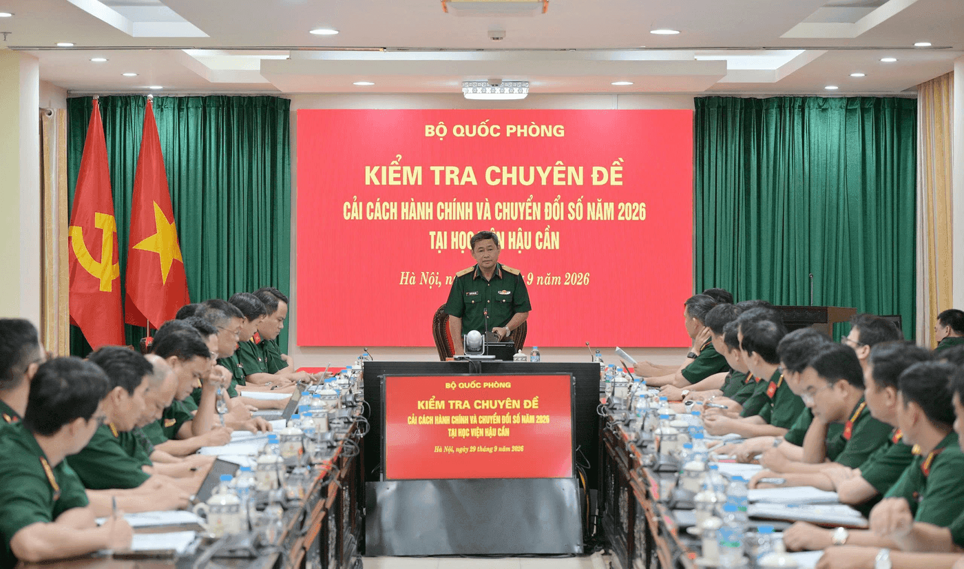 Báo QĐND: BỘ QUỐC PHÒNG KIỂM TRA CẢI CÁCH HÀNH CHÍNH, CHUYỂN ĐỔI SỐ TẠI HỌC VIỆN HẬU CẦN